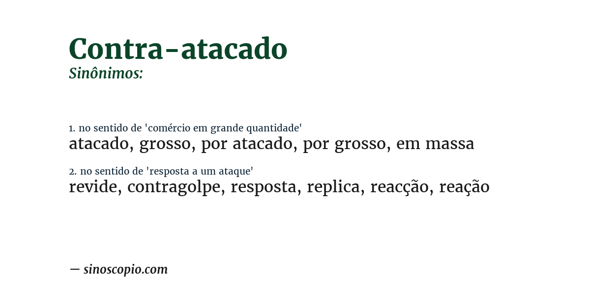 Sinônimo de contra-atacado