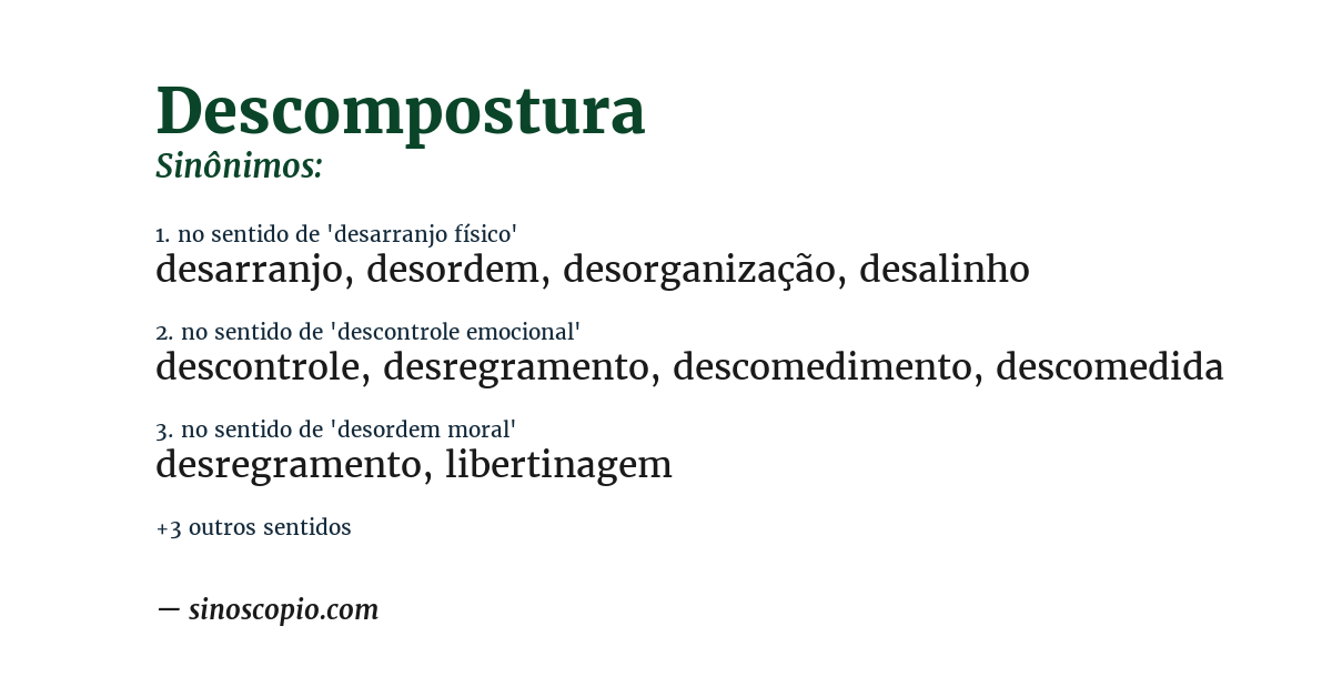 Sinônimo de descompostura