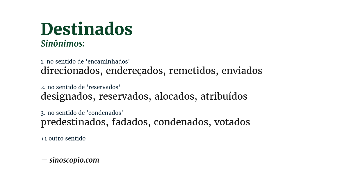 Sinônimo de destinados
