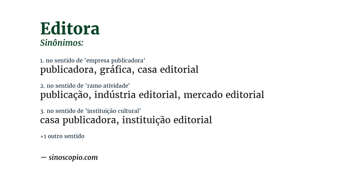 Sinônimo de editora