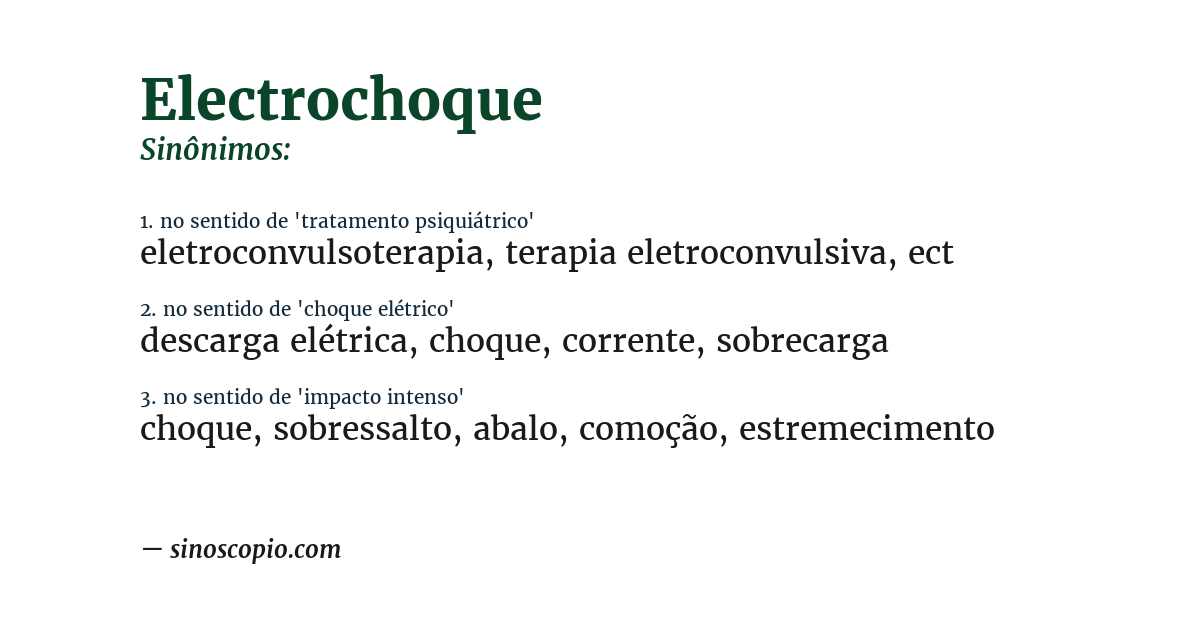 Sinônimo de electrochoque