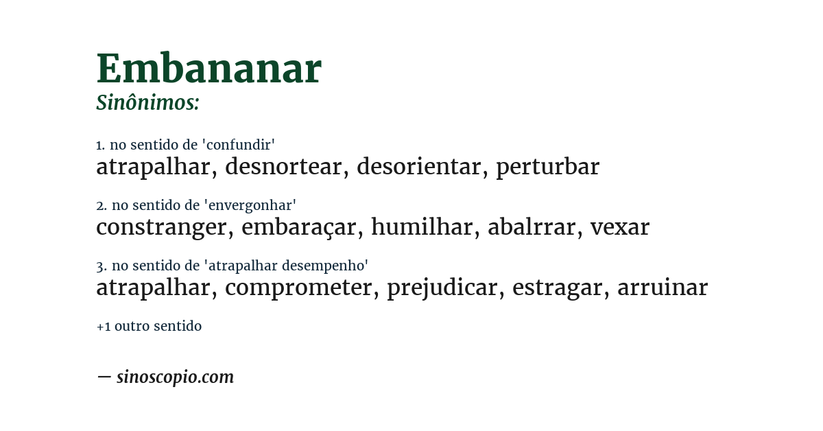 Sinônimo de embananar