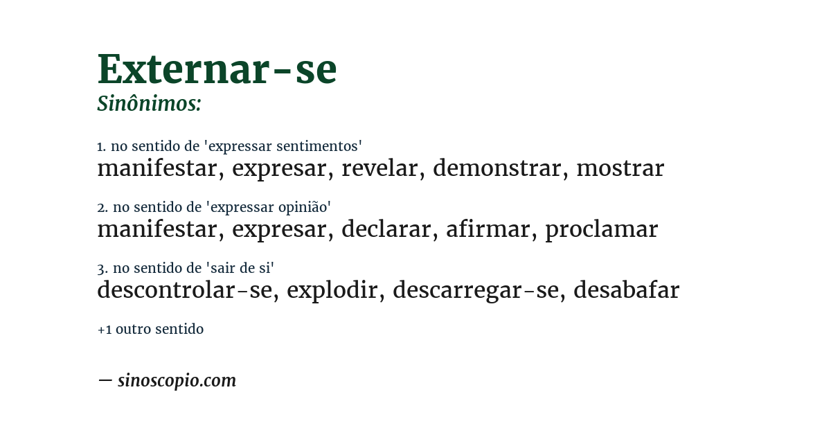 Sinônimo de externar-se