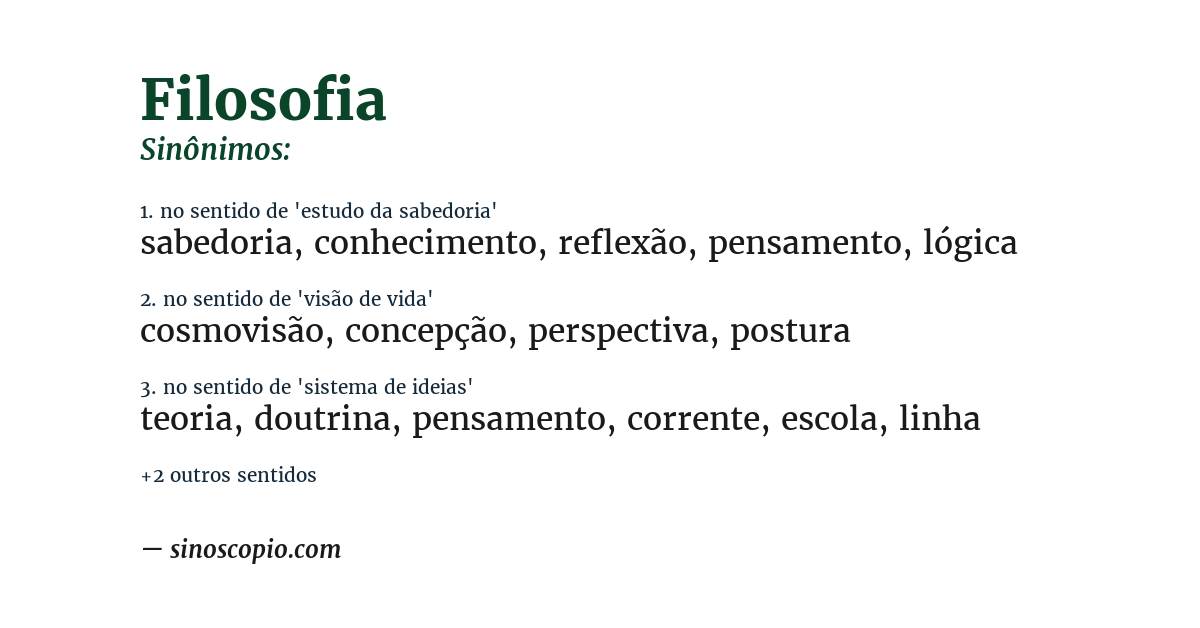 Sinônimo de filosofia