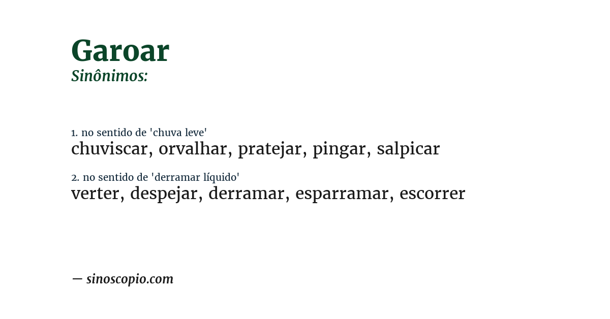 Sinônimo de garoar