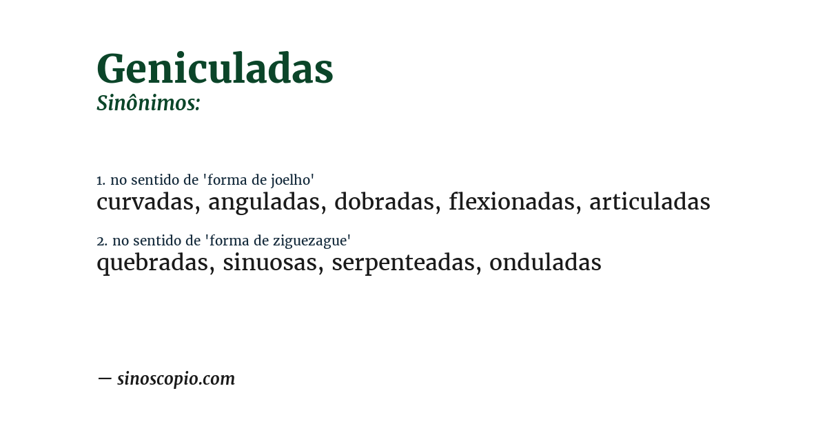 Sinônimo de geniculadas