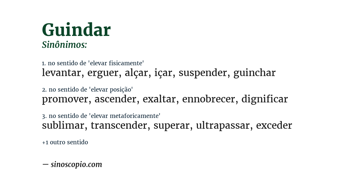 Sinônimo de guindar
