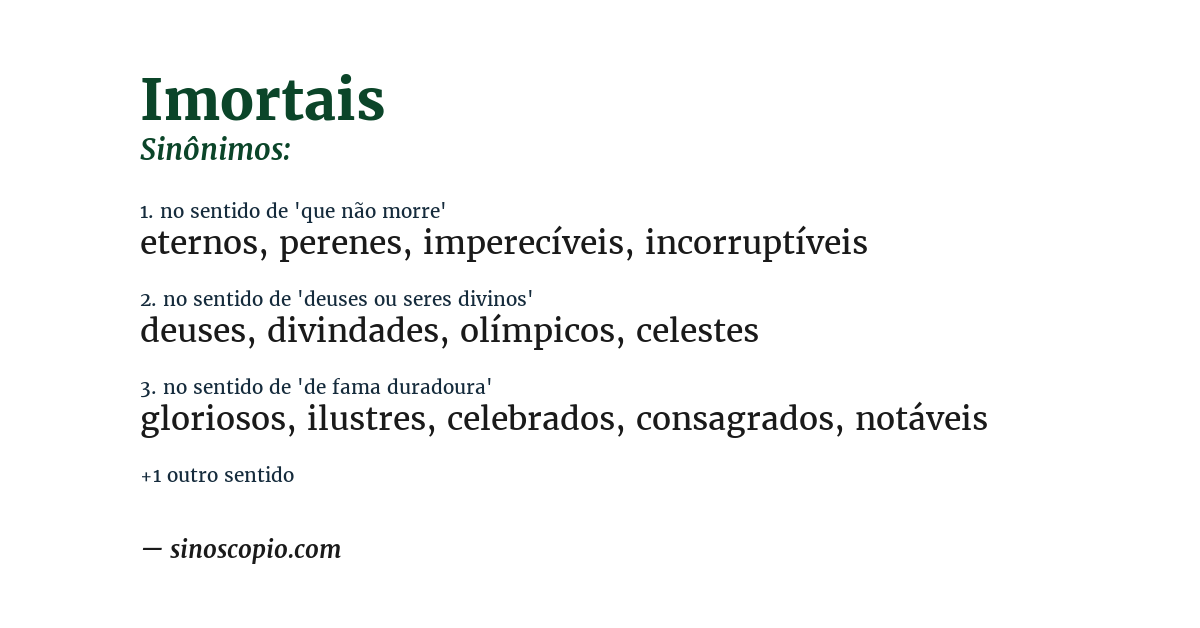 Sinônimo de imortais