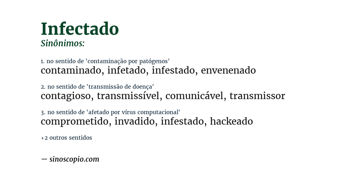 Sinônimo de infectado