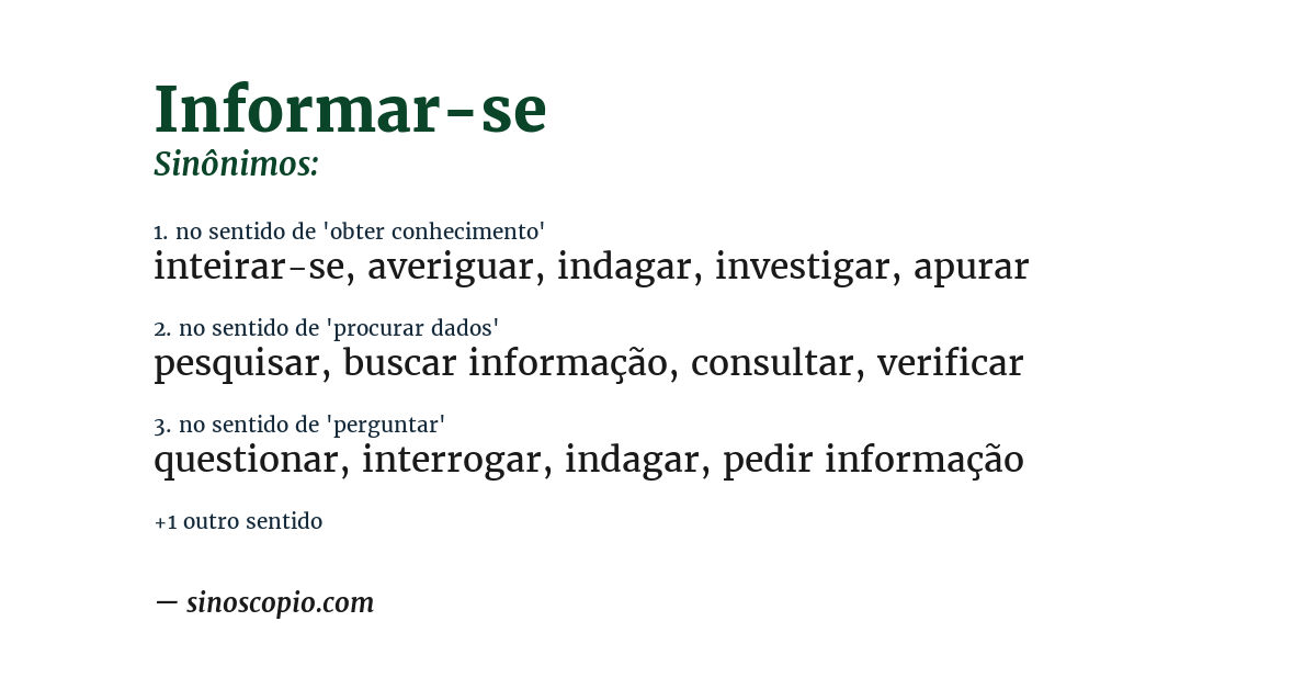 Sinônimo de informar-se