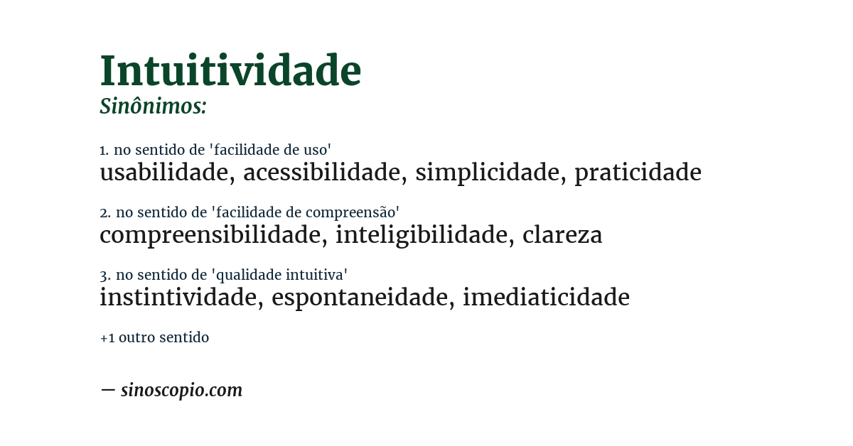 Sinônimo de intuitividade