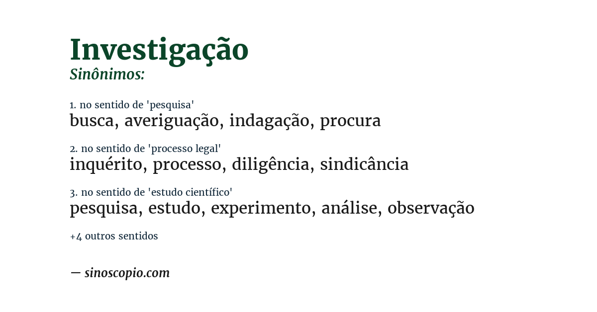 Sinônimo de investigação
