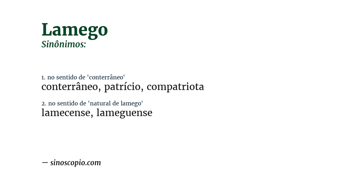Sinônimo de lamego