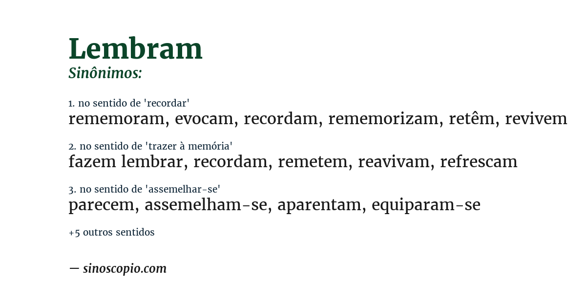Sinônimo de lembram