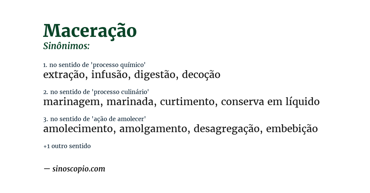 Sinônimo de maceração