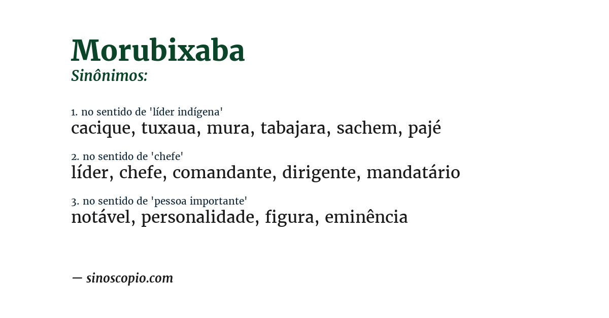 Sinônimo de morubixaba
