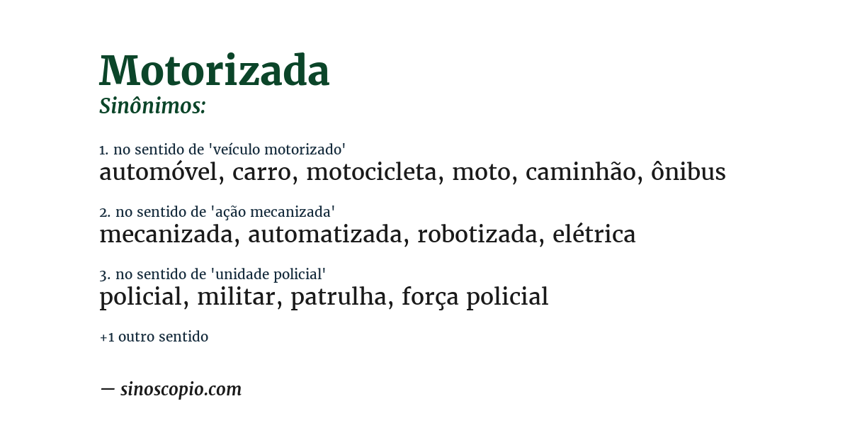 Sinônimo de motorizada