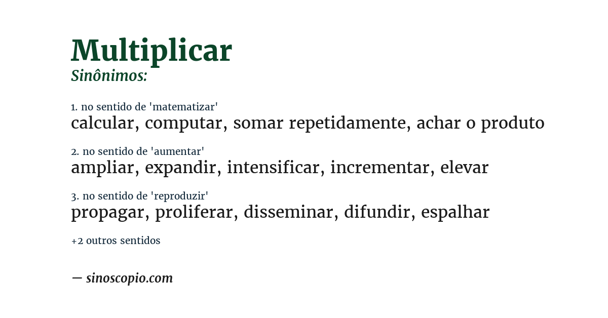 Sinônimo de multiplicar