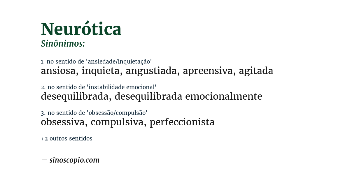 Sinônimo de neurótica