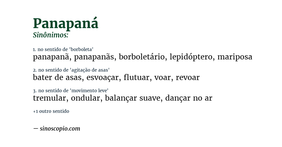 Sinônimo de panapaná