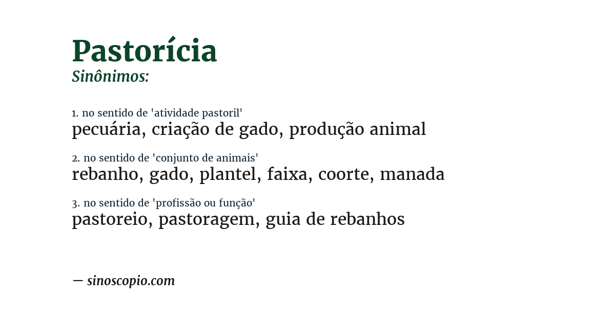 Sinônimo de pastorícia