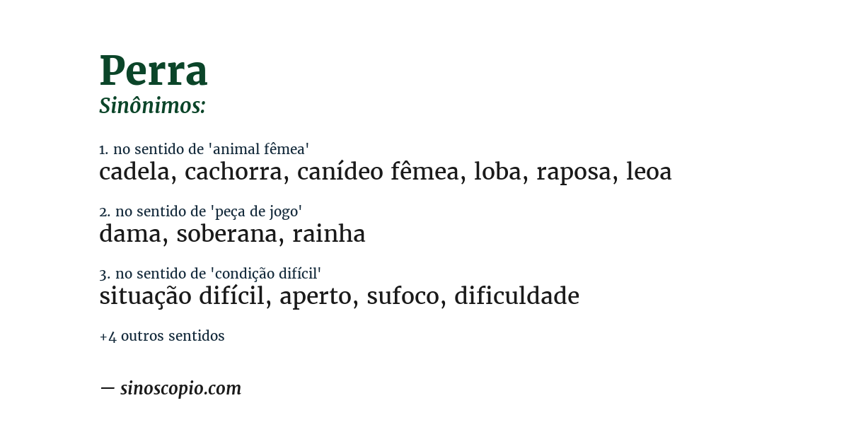 Sinônimo de perra
