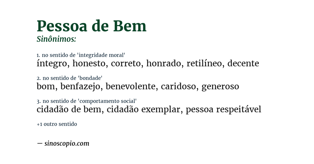 Sinônimo de pessoa de bem
