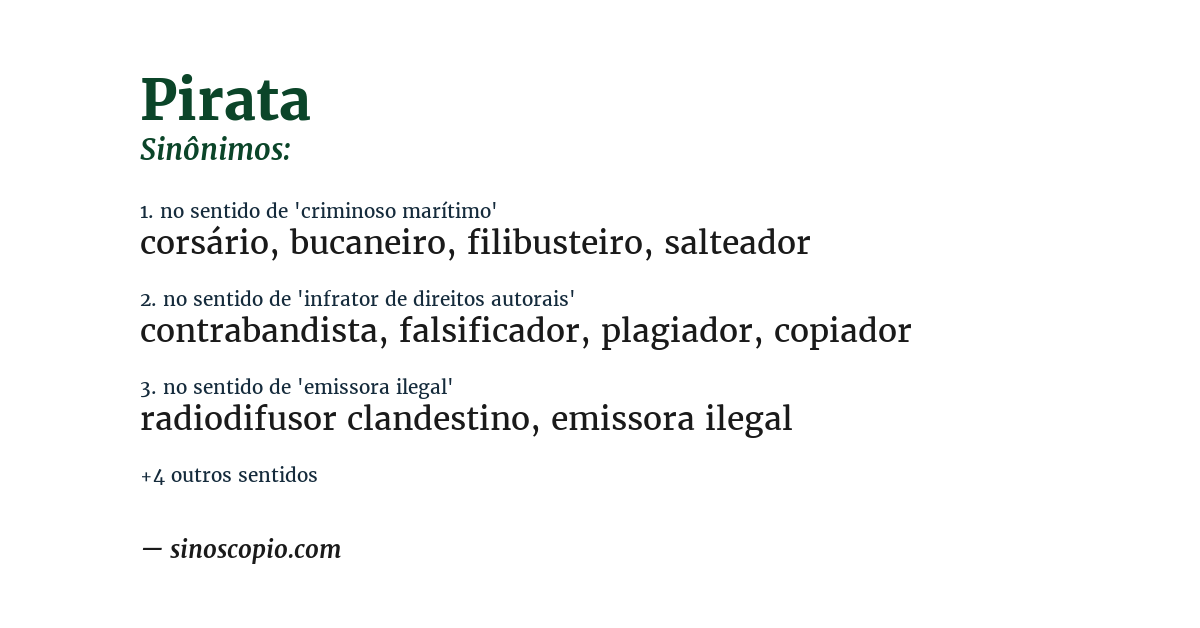 Sinônimo de pirata