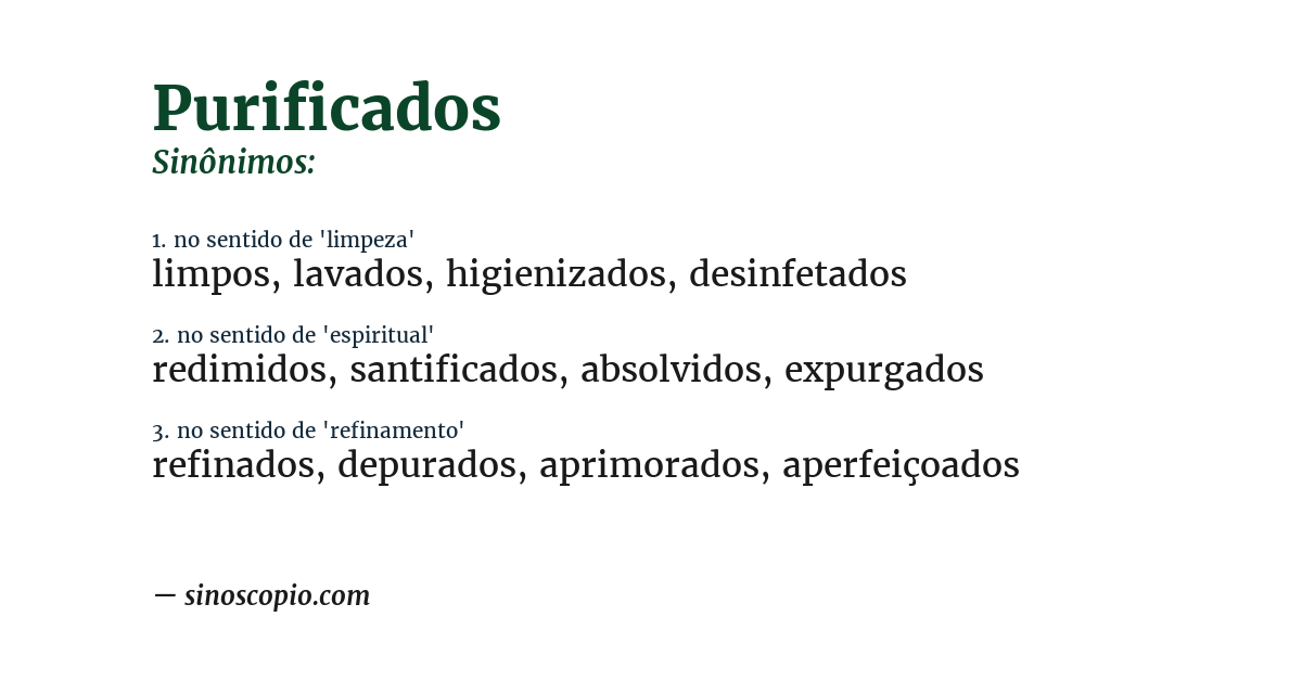 Sinônimo de purificados