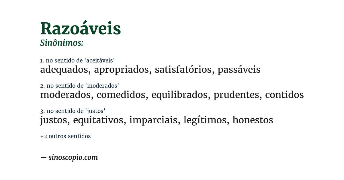 Sinônimo de razoáveis