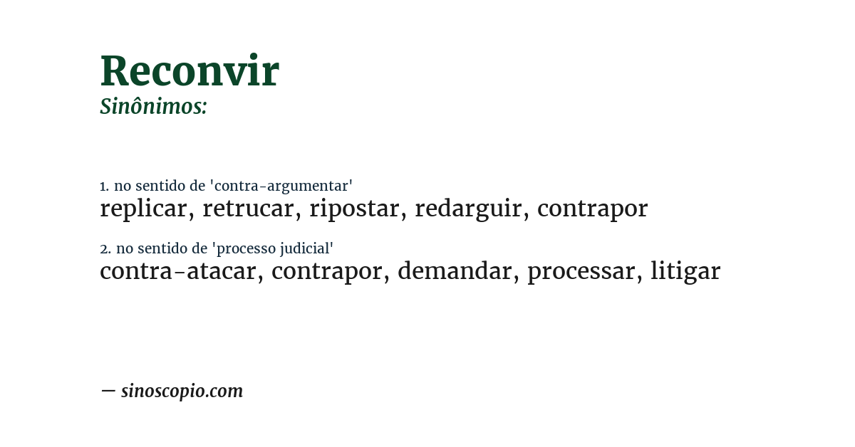 Sinônimo de reconvir