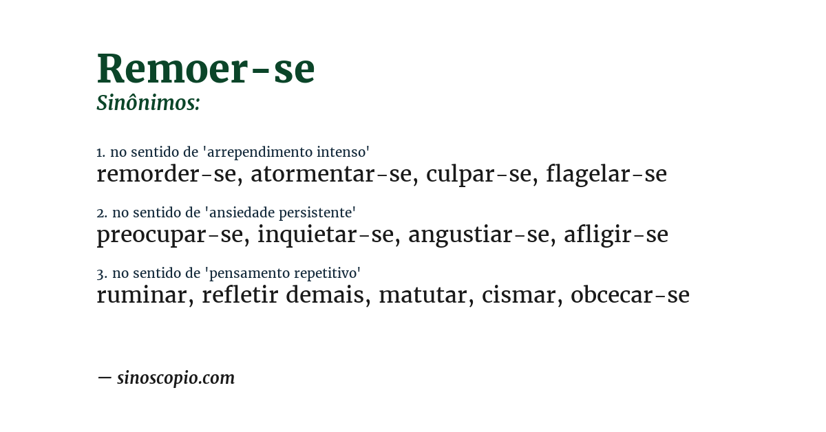 Sinônimo de remoer-se