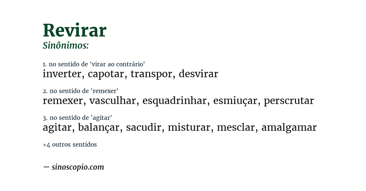 Sinônimo de revirar