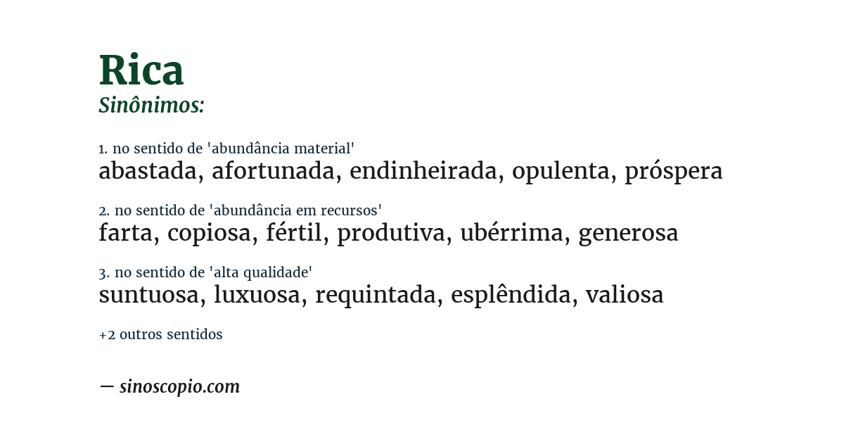 Sinônimo de rica