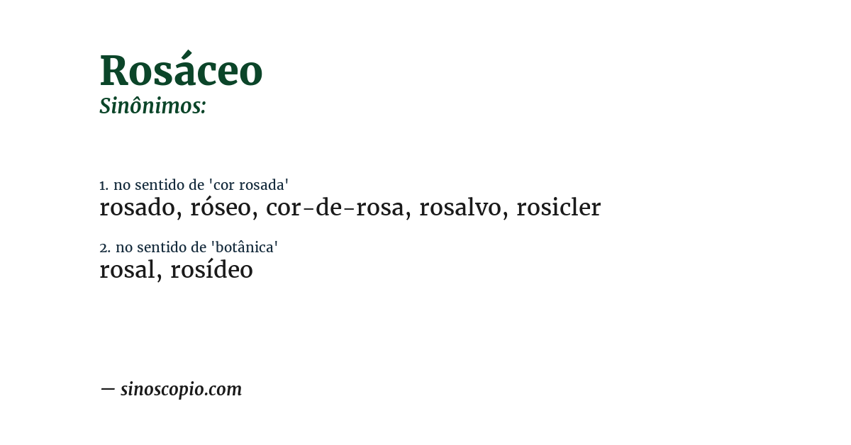 Sinônimo de rosáceo