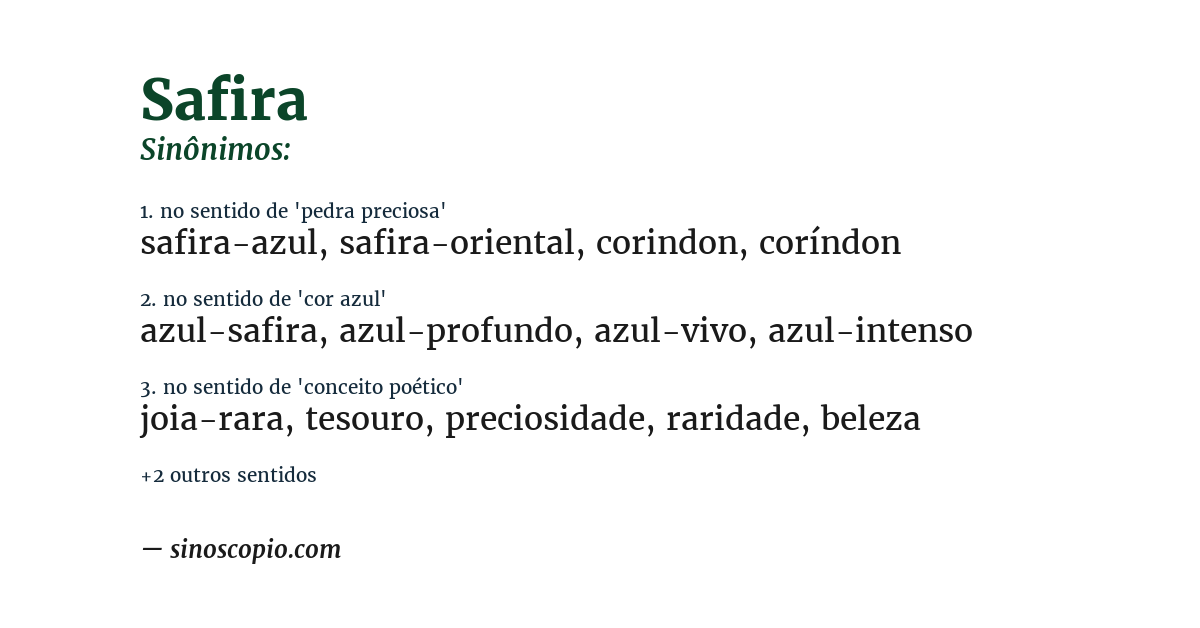 Sinônimo de safira