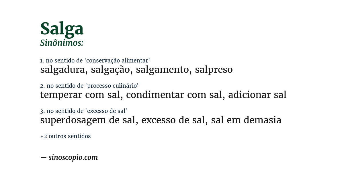 Sinônimo de salga
