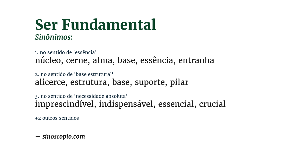Sinônimo de ser fundamental