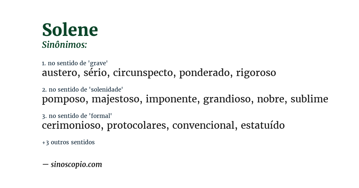 Sinônimo de solene
