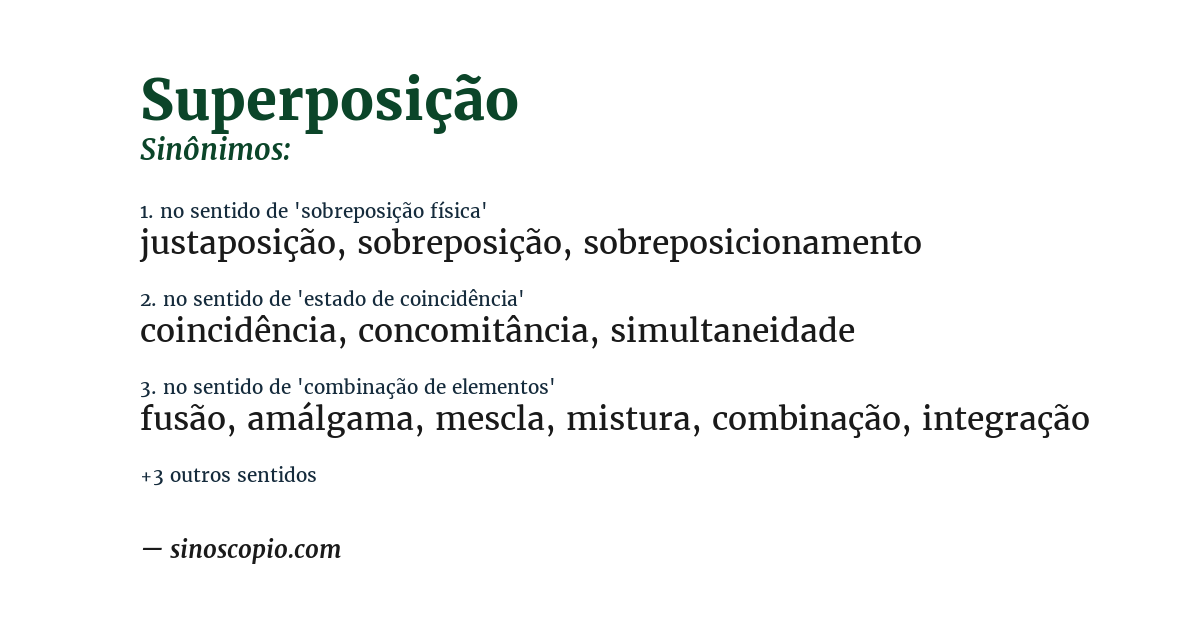 Sinônimo de superposição
