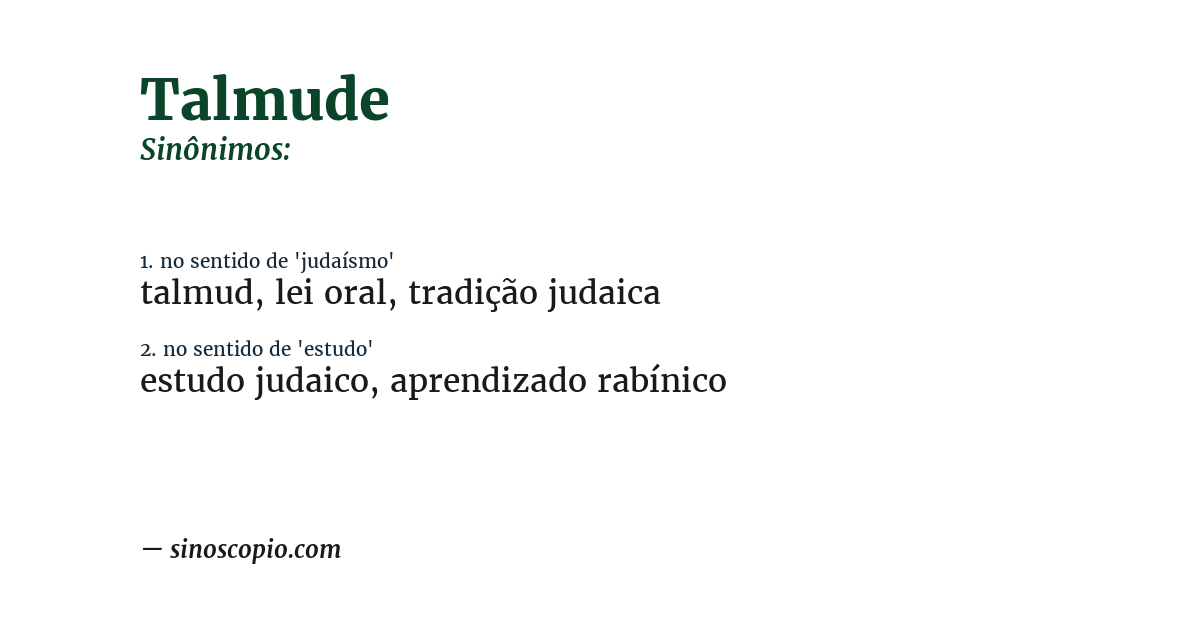 Sinônimo de talmude