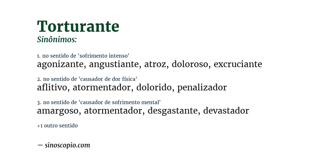 Sinônimo de torturante