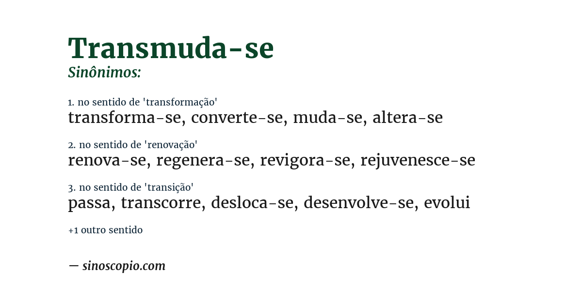 Sinônimo de transmuda-se