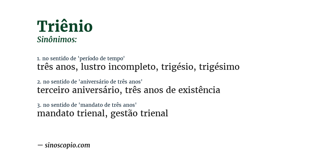 Sinônimo de triênio