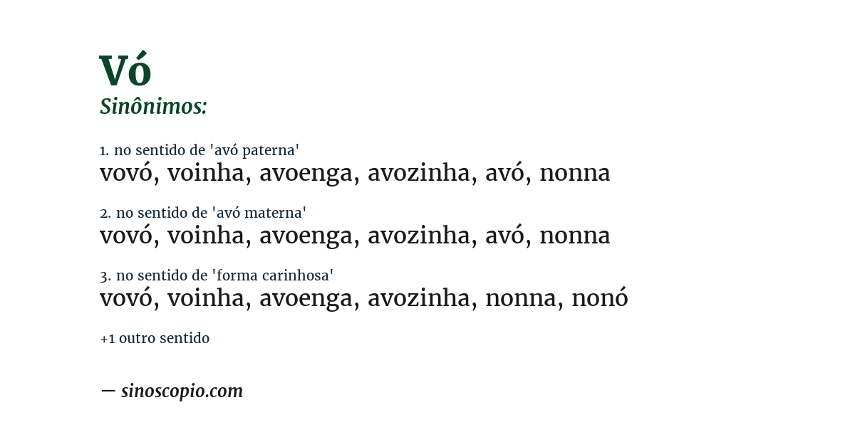 Sinônimo de vó