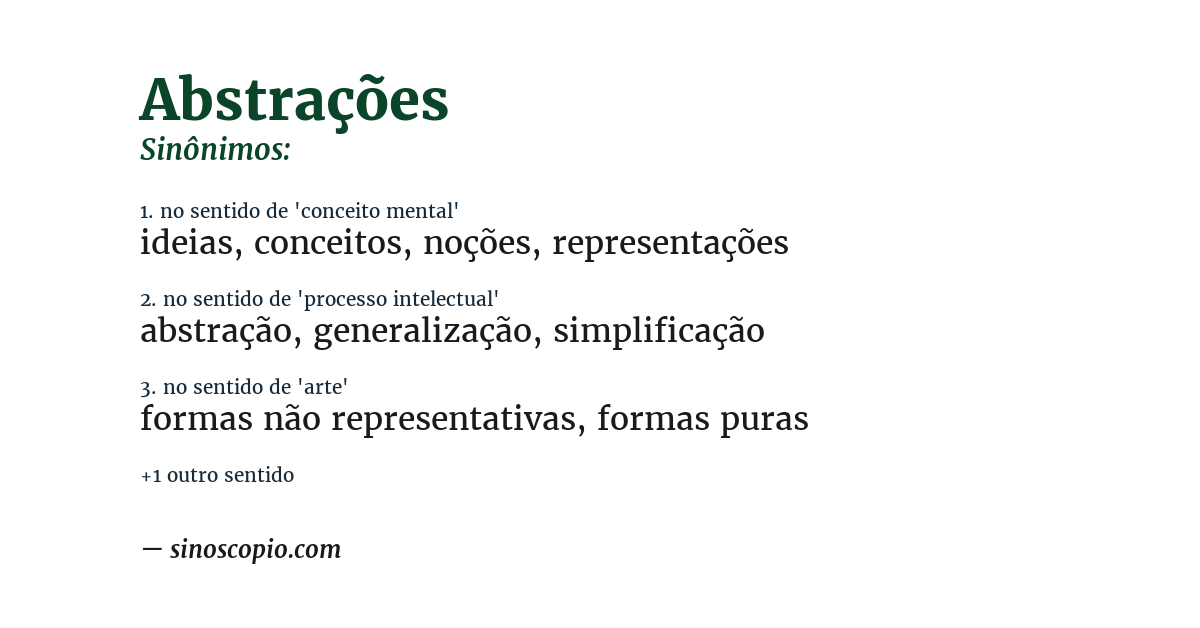 Sinônimo de abstrações
