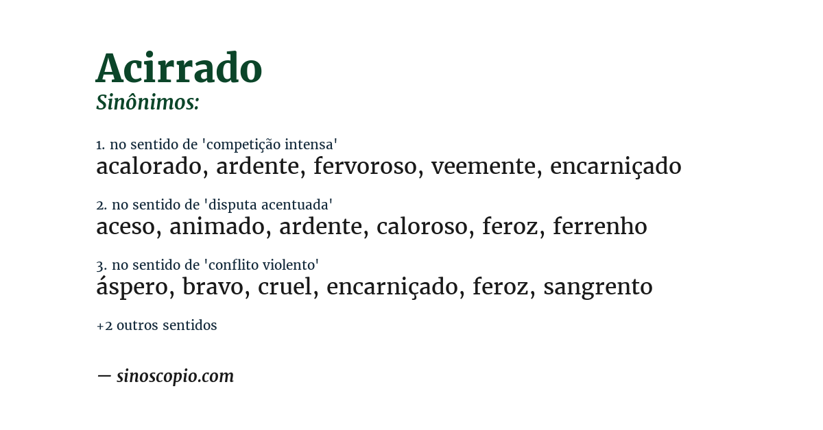 Sinônimo de acirrado