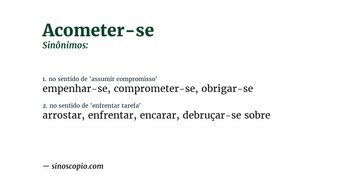 Sinônimo de acometer-se