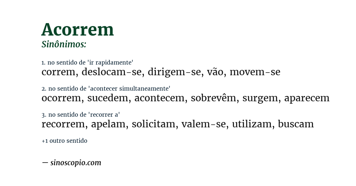 Sinônimo de acorrem