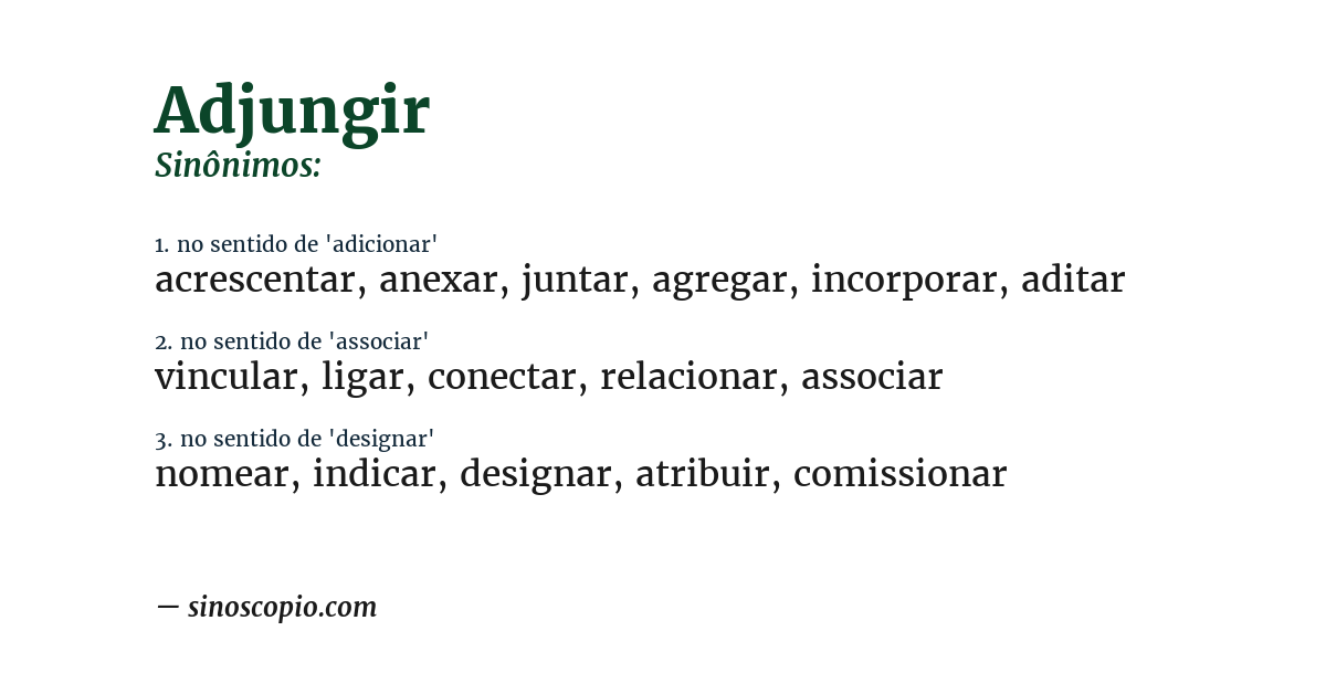Sinônimo de adjungir